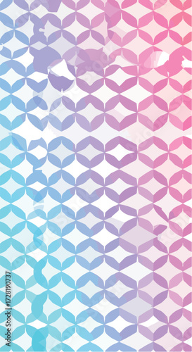 Geometric pattern with a gradient of pink purple and blue colors.