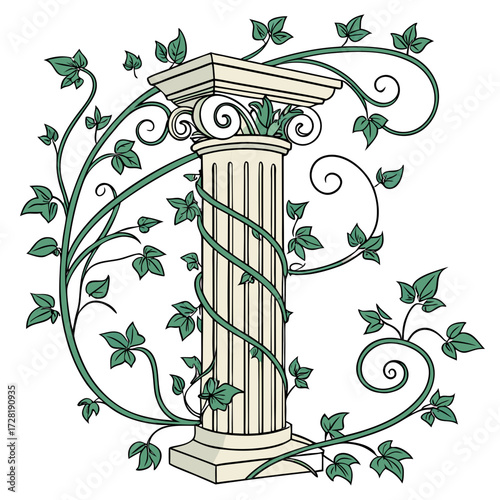 vector illustration of a greek column