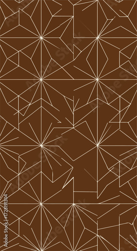 Geometric pattern with lines and shapes in brown color abstract design.
