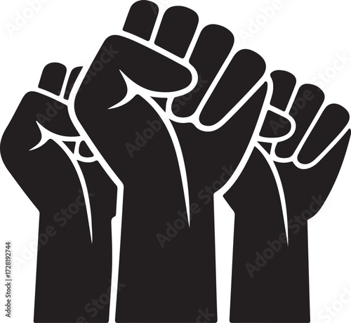 Black fist raised in solidarity and protest