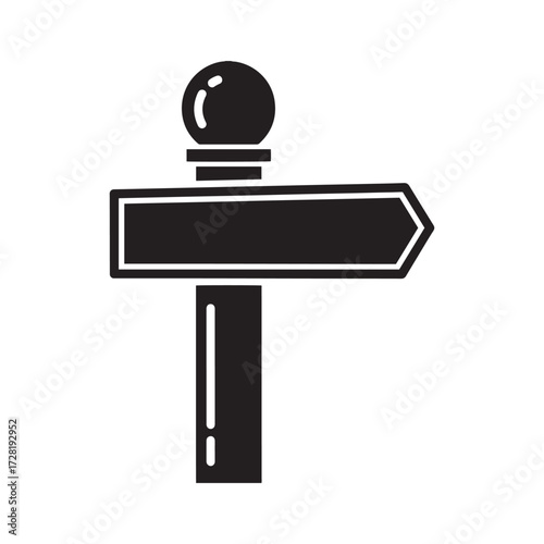 Christmas Day Black and white silhouette of a directional signpost pointing to the right arrow pointer