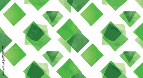 Green diamond shapes pattern on white background abstract design.
