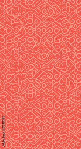 Intricate pattern of swirling lines and shapes creating a complex design.