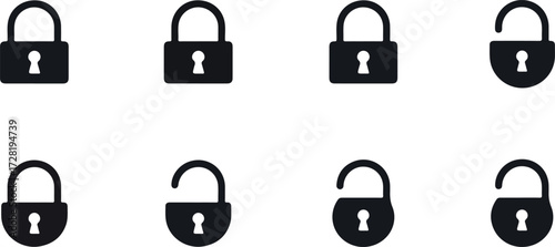 Padlock Icons Security and Protection Symbols.