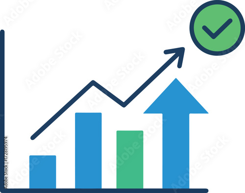 Successful business growth chart showing upward trend and positive results.