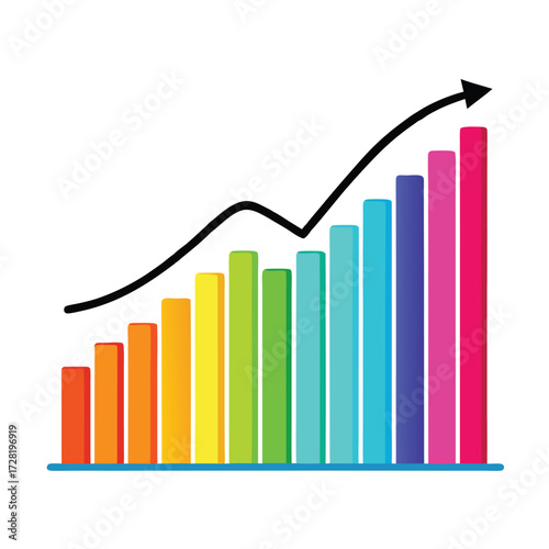 brightly coloured linear growth chart