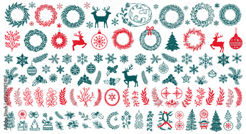 Festive Holiday Collection Christmas and Winter Design Elements for Creative Projects