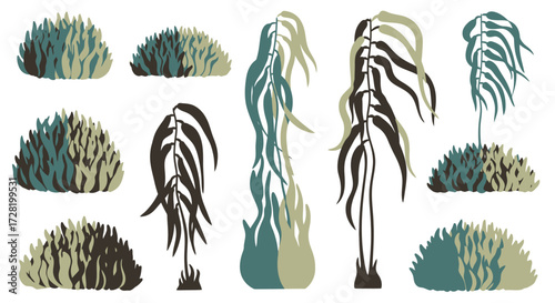 Abstract Botanical Illustrations A Collection of Artistic Plant Designs and Decorative Elements