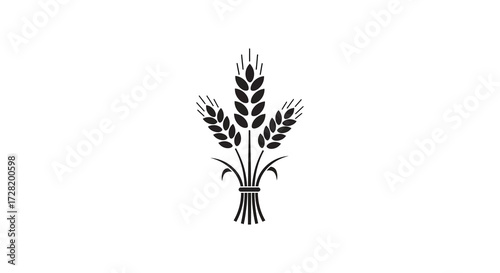 Elegant wheat stalks design a minimal illustration style silhouette