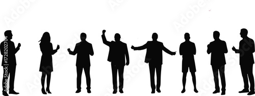 Silhouetted Group of People with Diverse Poses - Suitable for Various Concepts