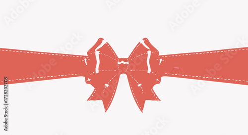 Elegant red satin bow with stitched ribbon detail creates a luxurious gift presentation, perfect for celebrations and promotions