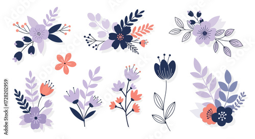 flowers on white background