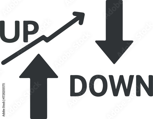 Up and Down Arrows Representing Growth and Decline in Business.