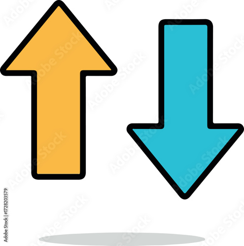 Up and Down Arrows Symbolizing Direction and Movement Concepts.