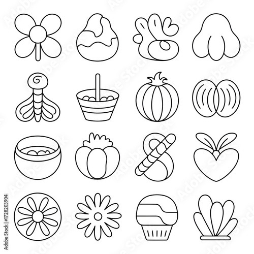 A beautiful art set illustration vector style coloring book