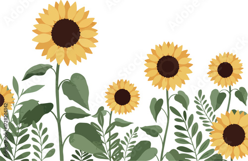 Vibrant sunflowers bloom in a sunny field showcasing natures beauty.