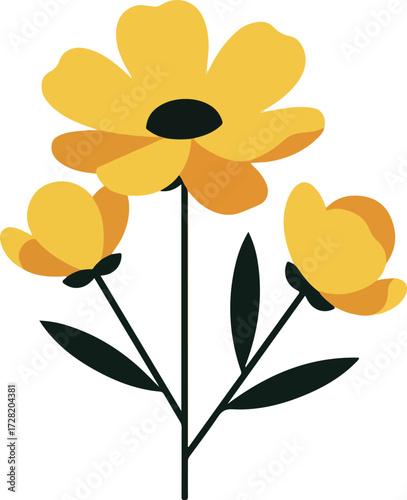 Vibrant yellow flowers blooming in a sunny garden natures beauty.