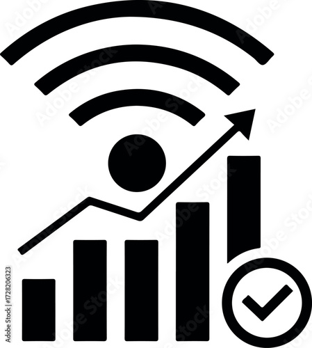 Wireless signal strength increasing with data analysis and confirmation.
