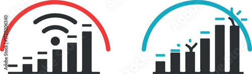 Wireless signal strength indicators showing connectivity and network status.