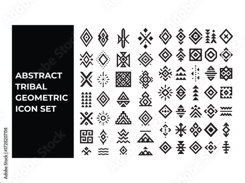 Tribal ornament geometric ethnic motif elements of native american culture
