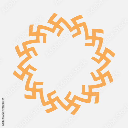 Swastika- a Hindu religious motifs background. A round border with empty space made with Swastika symbol. Layout template for Hindu religious events.