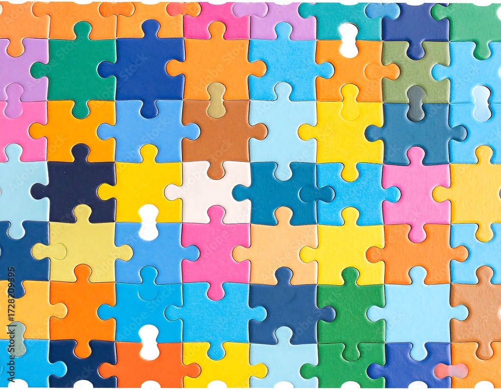 Naklejka premium Colorful jigsaw puzzle pieces (1)