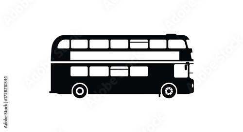 A classic black double decker bus design a striking silhouette