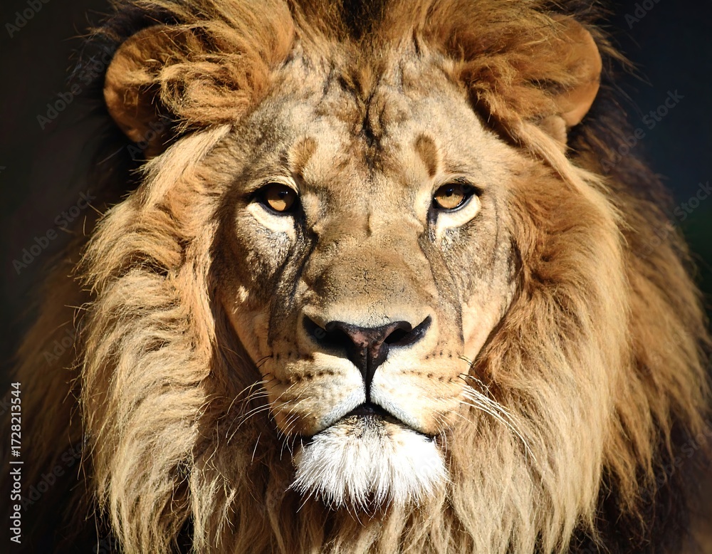 Naklejka premium Close-up of a majestic lion