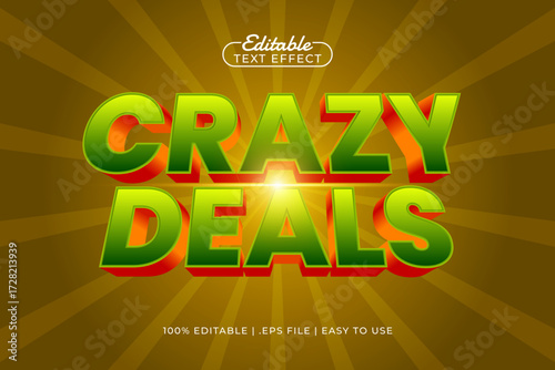 crazy deals editable text effect