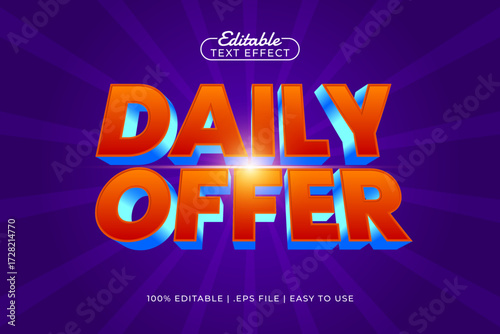 daily offer editable text effect