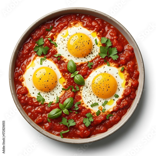 Shakshuka Eggs in Spicy Tomato Sauce