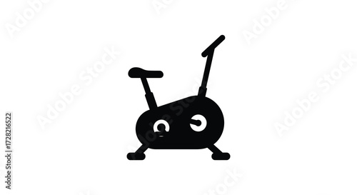 Simple black outline of an exercise bike a minimalist graphic silhouette