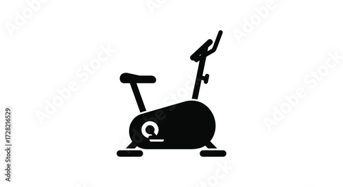Simple black exercise bike icon minimalist fitness equipment outline silhouette