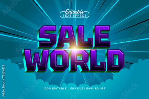 sale world editable text effect