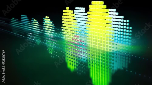 Abstract  equalizer beat audio visualization DJ VJ loop 