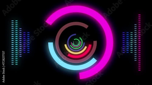 Abstract  equalizer beat audio visualization DJ VJ loop 