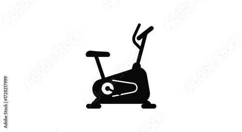 A simple black exercise bike graphic minimalist fitness equipment silhouette