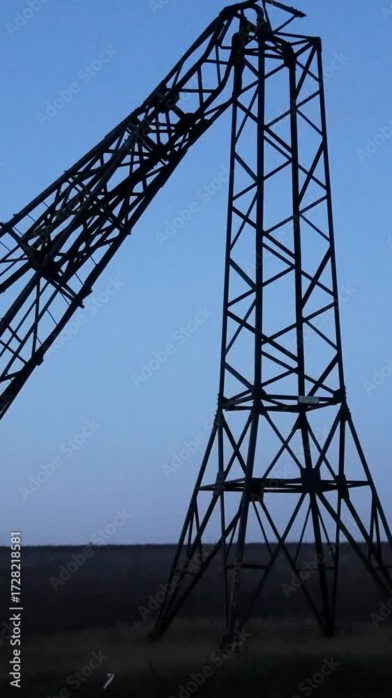 custom made wallpaper toronto digitalA broken large metal support of high-voltage transmissions was destroyed. Production and transportation of electricity. Destruction of energy facilities. Blackout. Lack of electricity.