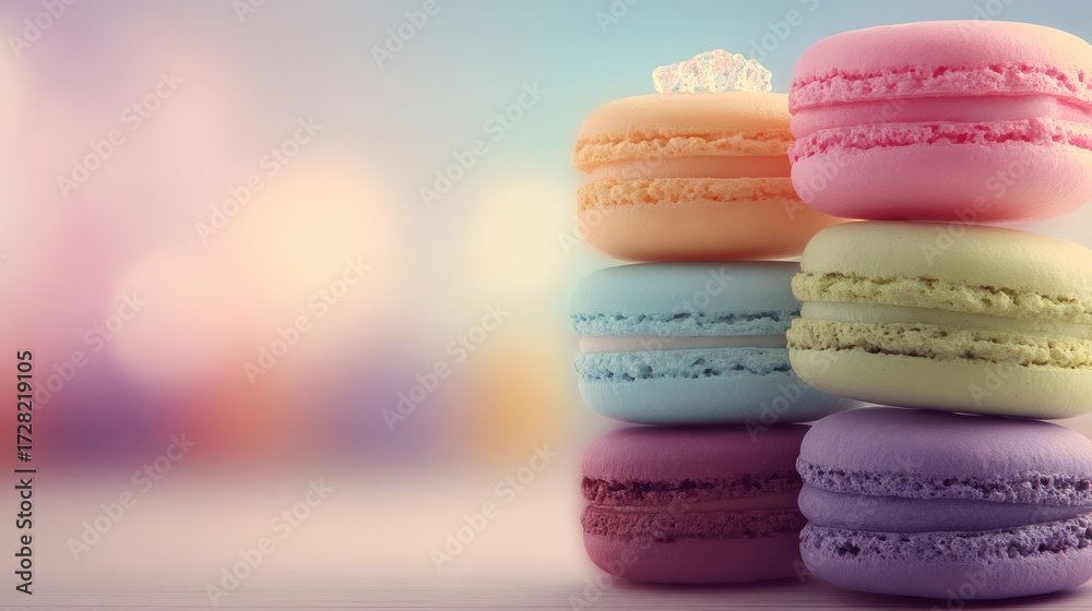 Obraz premium Colorful macarons stacked