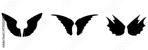 A striking black silhouette of a majestic eagle in flight its wings outstretched against a clean white background isolated on white background
