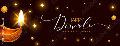 shubh diwali holiday brown wallpaper with diya