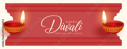 indian festival happy diwali wallpaper with glowing diya