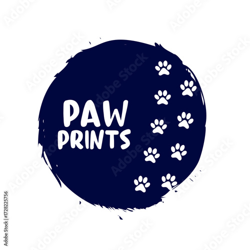 grungy paw footprint track path pattern background