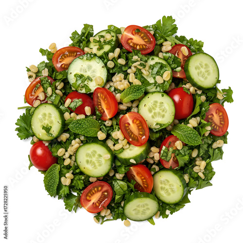 Traditional Tabbouleh Salad with Lemon and Tomato