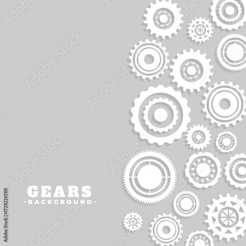 3d style cog and gear wheel grey background design
