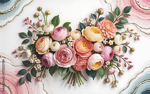 Floral arrangement with pastel colors