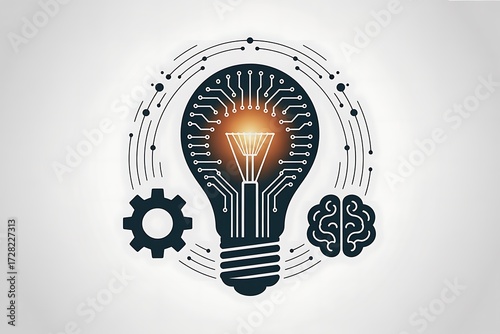 Light bulb with circuit and brain