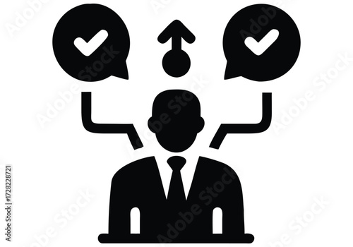 CEO Decision Black Icon