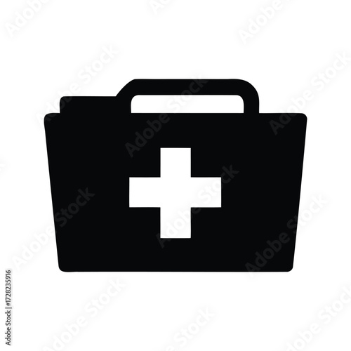 Medical Records Folder Indicating Patient Information and Healthcare Management Illustration, medical file folder silhouette vector illustration