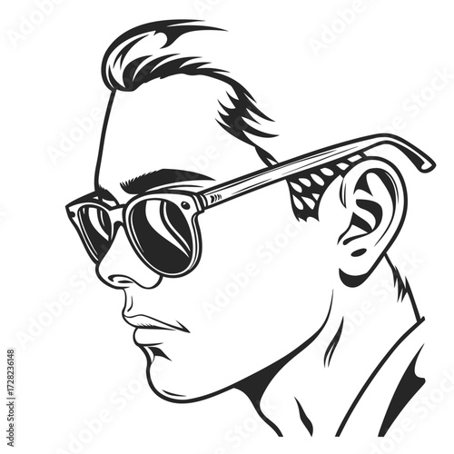 vector illustration of a man with sunglass
